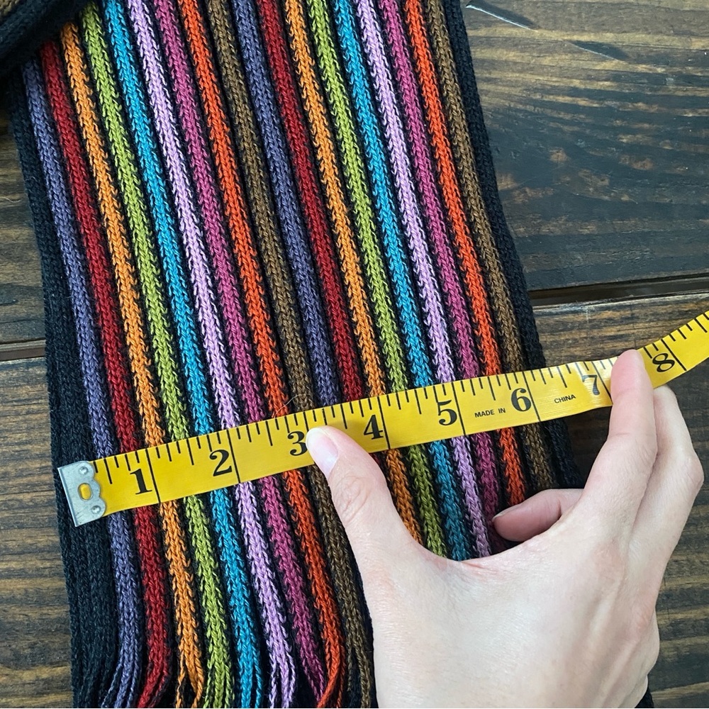 Knit rainbow colorful knit scarf - Picture 13 of 13
